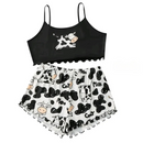 Pijama Feminino Cow - Conjunto Top Cropped e Shorts Fresquinho LooseFit | Tecido Super Macio e Confortável