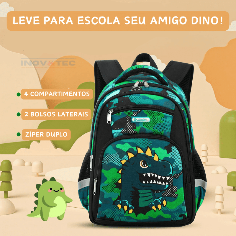 Mochila Infantil Amigo Dino - Volta as Aulas Com Grande Estilo