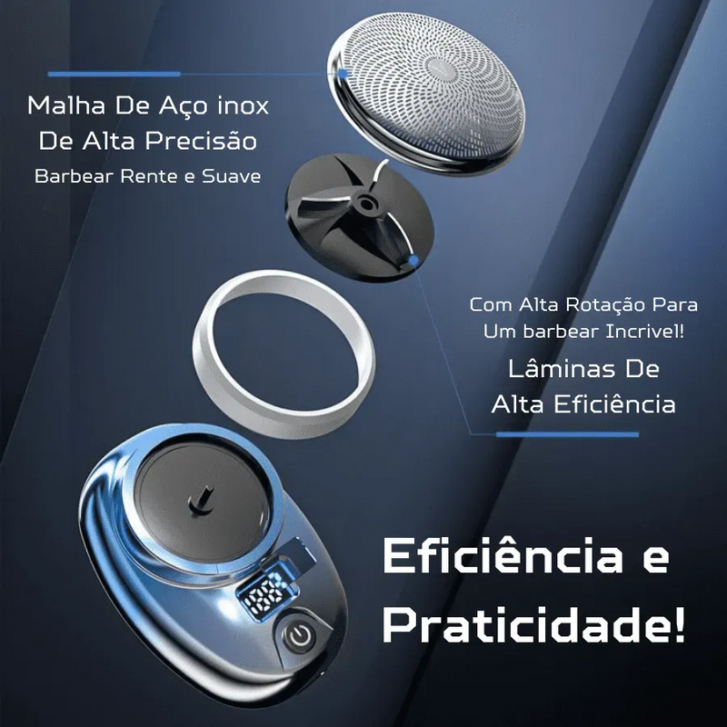 Barbeador Elétrico Portátil com Display de Bateria Digital sem Fio ULTRA SHAVER