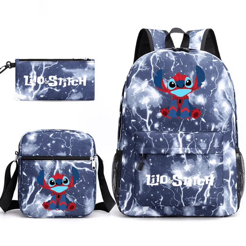 Kit Escolar Infantil Mochila + Lancheira e Estojo Lilo Stitch Lovers