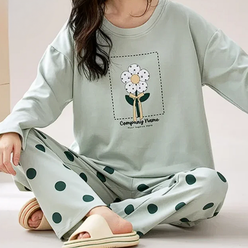 Pijama Feminino Peaceful Evenings - Conjunto Com Calça e Camisa Longa em Algodão | Macio, Leve e Super Confortável