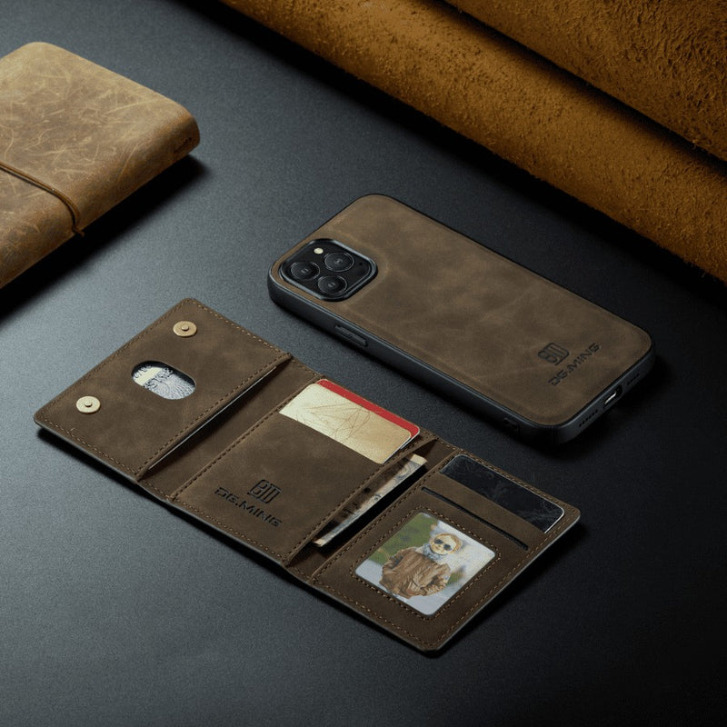 Capinha de Couro para Iphone com Carteira De Couro Slim Magnética DG MING