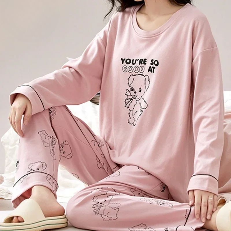 Pijama Feminino Peaceful Evenings - Conjunto Com Calça e Camisa Longa em Algodão | Macio, Leve e Super Confortável