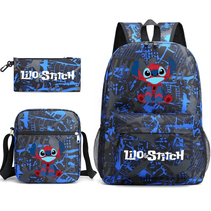 Kit Escolar Infantil Mochila + Lancheira e Estojo Lilo Stitch Lovers