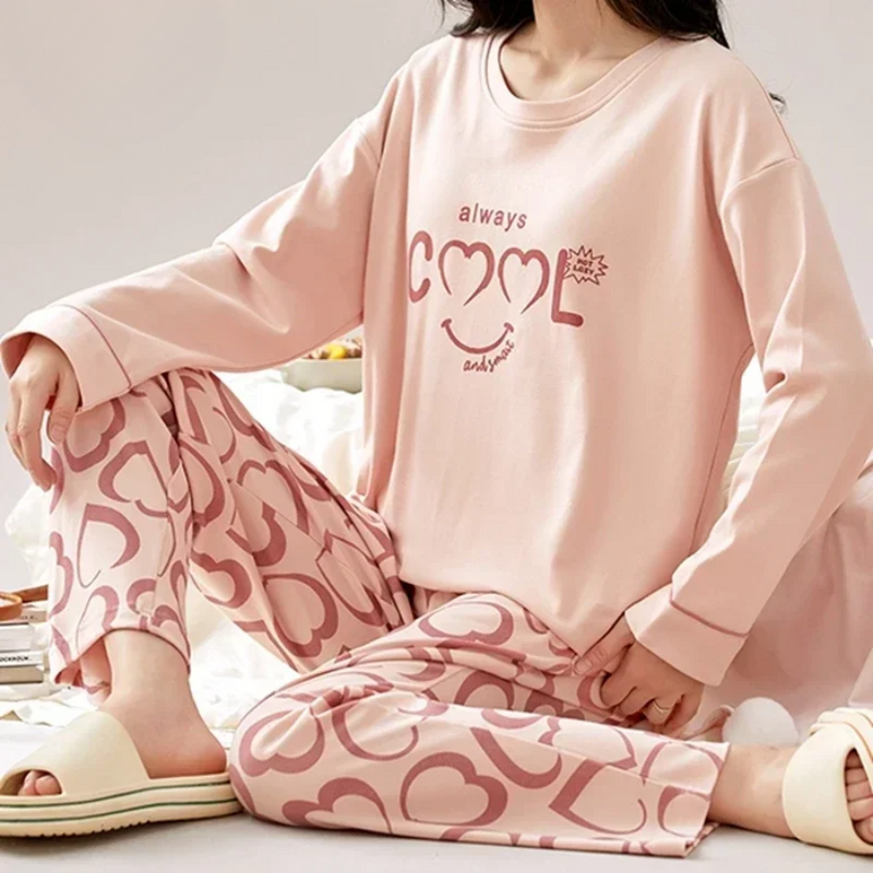 Pijama Feminino Peaceful Evenings - Conjunto Com Calça e Camisa Longa em Algodão | Macio, Leve e Super Confortável