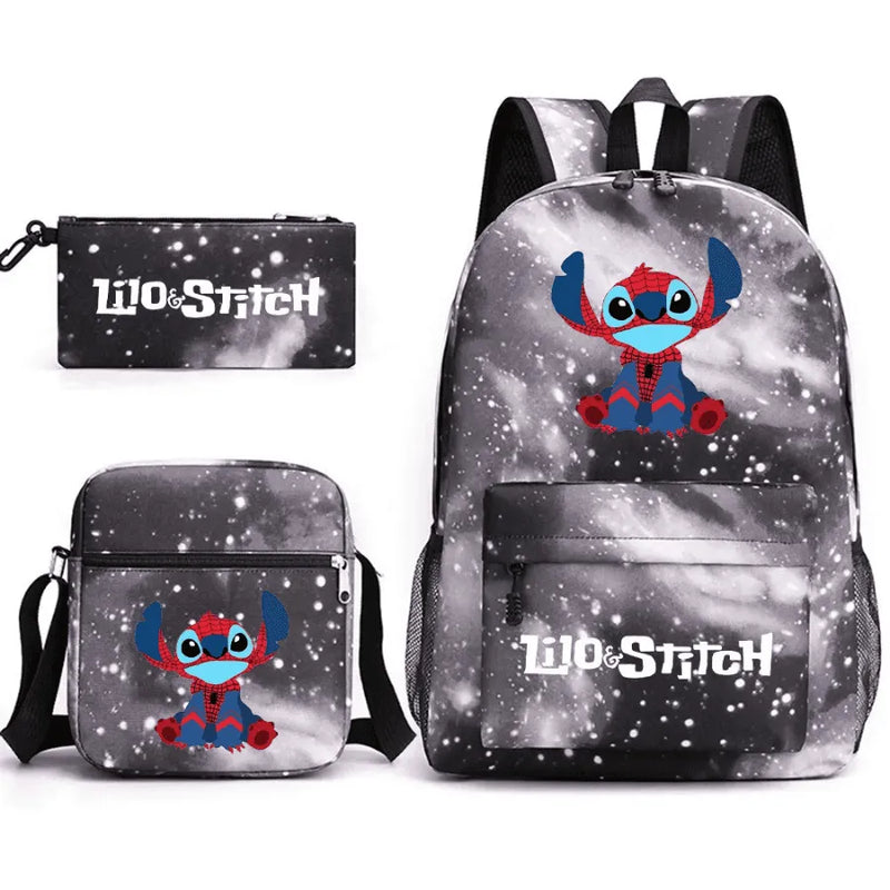 Kit Escolar Infantil Mochila + Lancheira e Estojo Lilo Stitch Lovers