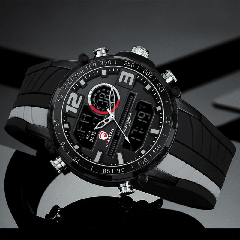 Relógio Masculino CHEETAH DIGITAL - Design Esportivo, Cronógrafo, Mostrador Digital Luminoso, Calendário e à Prova D'água