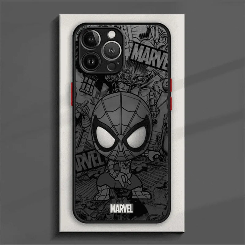 Capinha de Celular para Iphone Marvel Cartoon Black
