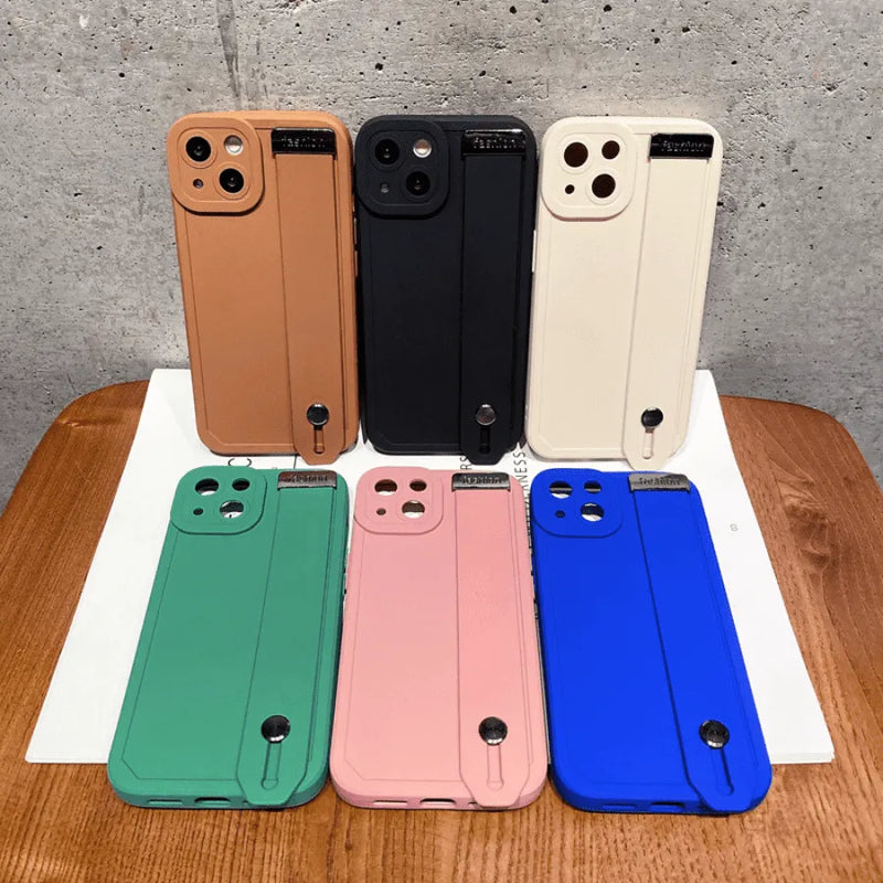 Capinha Iphone de Silicone Com Apoio Anti-Queda e Detalhe Metalizado - Case De Alta Proteção e Resistência