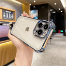 Capinha de Celular para Iphone Translucida Metálica Anti-impacto com Proteção 360º