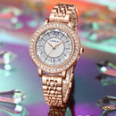 Relógio Feminino CRRJU CRISTAL DIAMOND - Vidro Lapidado, Cravejado Com Cristais de Zircônia, Movimento de Quartzo, Resistente à Água 30M