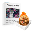 Quebra-Cabeça de Madeira Inova WOOD PUZZLE - Cervo Floral | Diversão com Diversos Benefícios para Crianças e Idosos