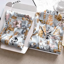 Pijama Feminino LuxuryCat - Conjunto Calça e Camisa Longa Em Seda Gelo Premium | Toque De Seda Super Confortável