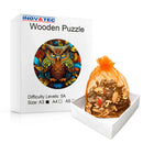 Quebra-Cabeça De Madeira Inova WOOD PUZZLE - Coruja e Folhas | Diversão Com Diversos Benefícios