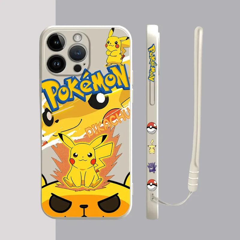 Capinha Iphone Pokémon Clássico - Case de Alta Proteção e Com Cordão de Brinde