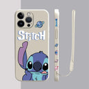 Capinha Iphone Casal Stitch e Angel - Case de Alta Proteção e Com Cordão de Brinde