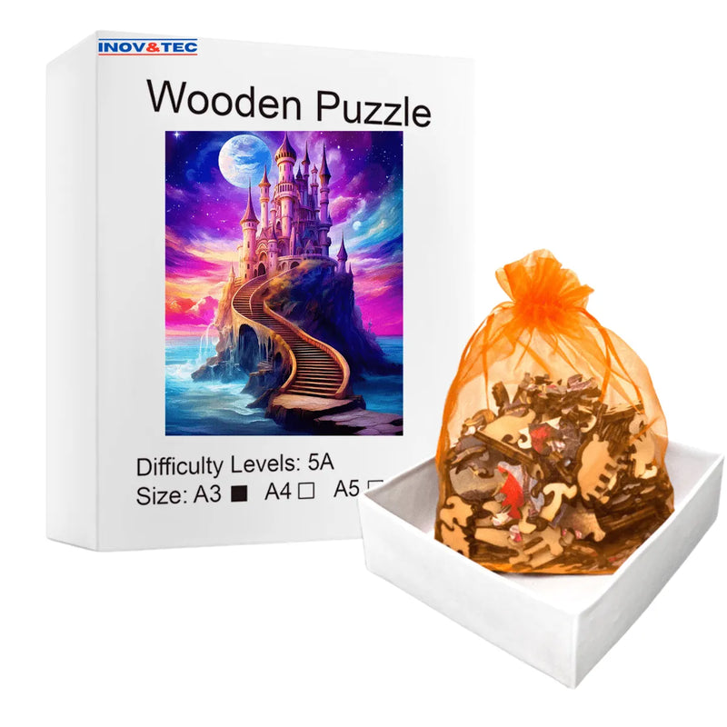 Quebra-Cabeça de Madeira Inova WOOD PUZZLE - Variedade Encantada | Diversão com Diversos Benefícios