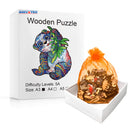 Quebra-Cabeça de Madeira Inova WOOD PUZZLE - Panda com Bambu | Diversão com Diversos Benefícios para Crianças e Idosos