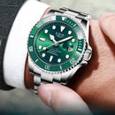 Relógio Masculino LIGE "Quartz Date" - Aço Inoxidável, Movimento de Quartzo, Data, Catraca Funcional, Vidro de Cristal e À Prova D'água 30 Metros