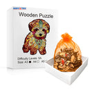 Quebra-Cabeça de Madeira Inova WOOD PUZZLE - Cachorro Filhote Aquarela | Diversão com Diversos Benefícios para Crianças e Idosos