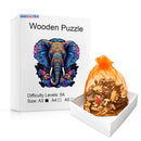 Quebra-Cabeça de Madeira Inova WOOD PUZZLE - Elefante Sereno | Diversão com Diversos Benefícios para Crianças e Idosos