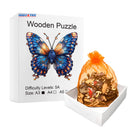 Quebra-Cabeça de Madeira Inova WOOD PUZZLE - Borboleta Azul | Diversão com Diversos Benefícios para Crianças e Idosos