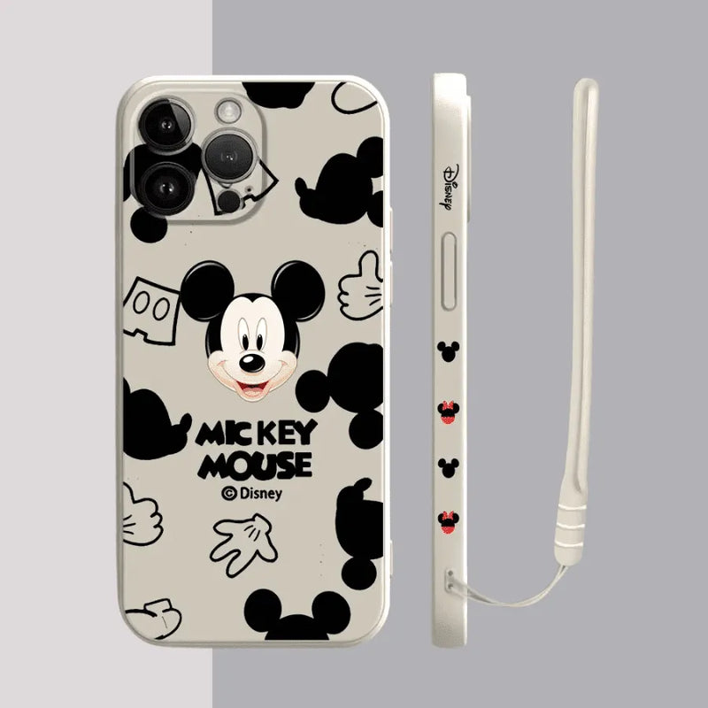 Capinha Iphone Mickey Mouse e Minnie - Case de Alta Proteção e Com Cordão de Brinde