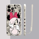 Capinha Iphone Mickey e Minnie de Moletom - Case de Alta Proteção e e Com Cordão de Brinde