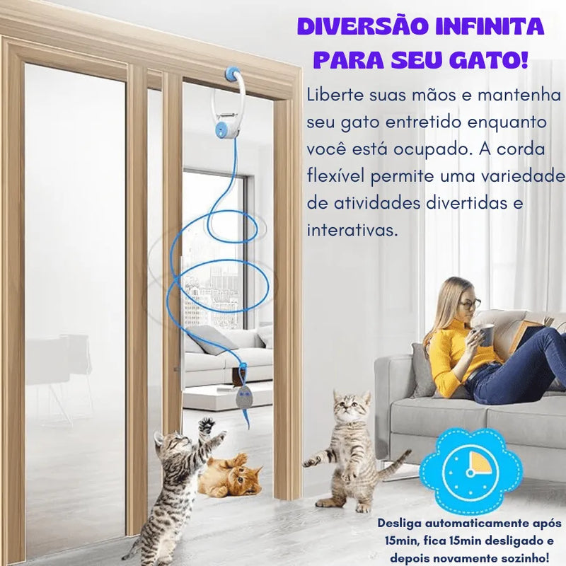 Brinquedo Interativo Para Gatos CatAlive Recarregável - Prenda Na Sua Porta, Aperte Um Botão e Faça seu Gato Mais Feliz ! [PROMOÇÃO DE LANÇAMENTO 50% OFF POR TEMPO LIMITADO]