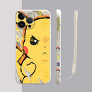 Capinha Iphone Pokémon Pikachu e Gengar - Case de Alta Proteção e Com Cordão de Brinde
