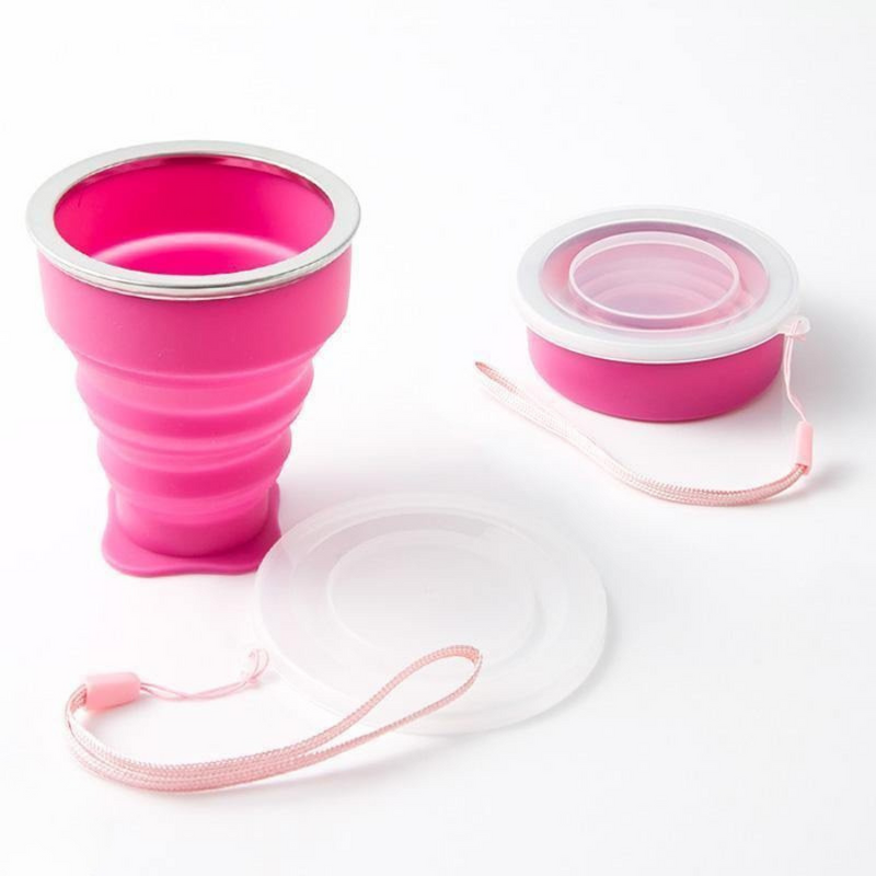 Kit 2 Copos Retráteis em Silicone Dobráveis e Reutilizáveis
