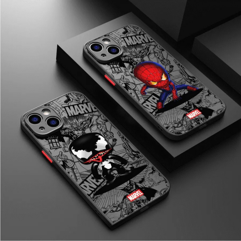 Capinha de Celular para Iphone Marvel Superheroes Cartoon Style