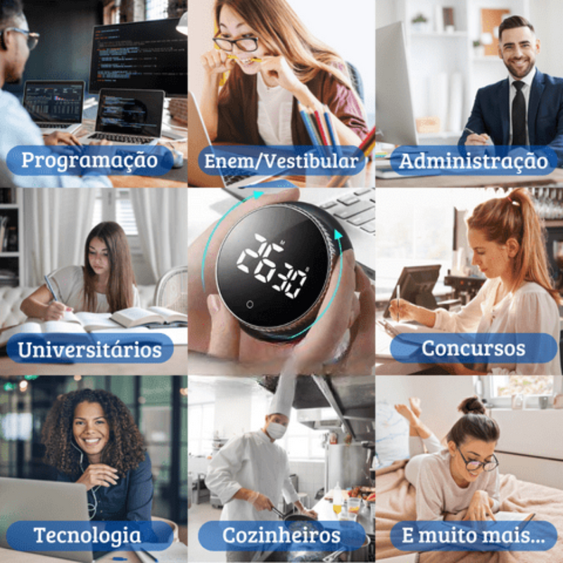 Temporizador Digital Magnético Multiuso com LED MAX FOCUS