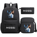 Kit Escolar Infantil Mochila com Lancheira e Estojo Messi