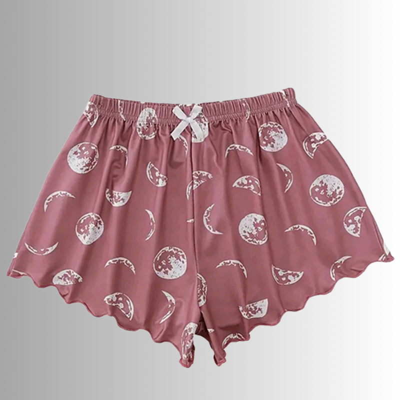 Pijama Feminino Moon Phases - Conjunto Top Cropped e Shorts Fresquinho LooseFit | Tecido Super Macio e Confortável