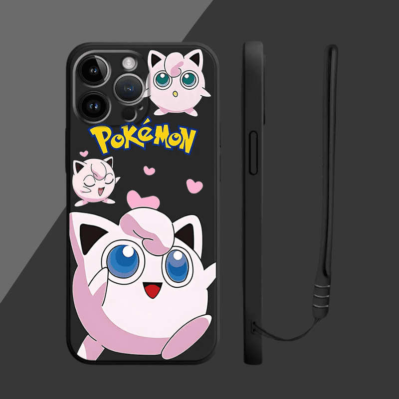 Capinha Iphone Pikachu e Jigglypuff - Case de Alta Proteção Com Cordão de Brinde