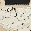 Pijama Feminino StellarSlumber - Conjunto 3 Peças, Calça, Shorts e Cropped | Macio, Leve e Super Confortável