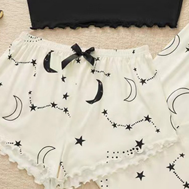 Pijama Feminino StellarSlumber - Conjunto 3 Peças, Calça, Shorts e Cropped | Macio, Leve e Super Confortável