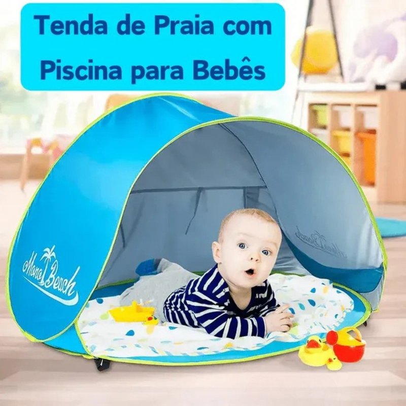 Barraca de Praia Infantil com Piscina e Proteção UV DIVERSÃO TOTAL