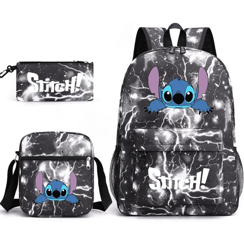 Kit Escolar Infantil Mochila + Lancheira e Estojo Lilo Stitch Lovers