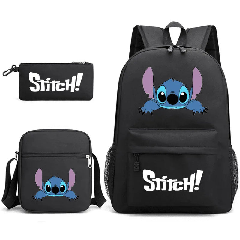 Kit Escolar Infantil Mochila + Lancheira e Estojo Lilo Stitch Lovers