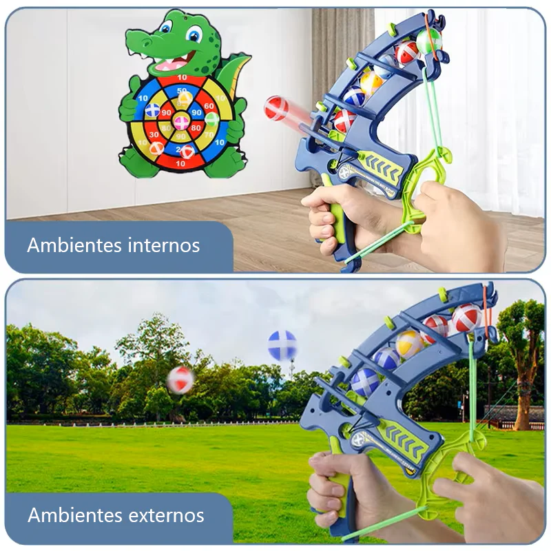 Kit Lançador com 11 Projeteis e Alvo + Gancho Autoadesivo em Velcro SUPER STRIKE