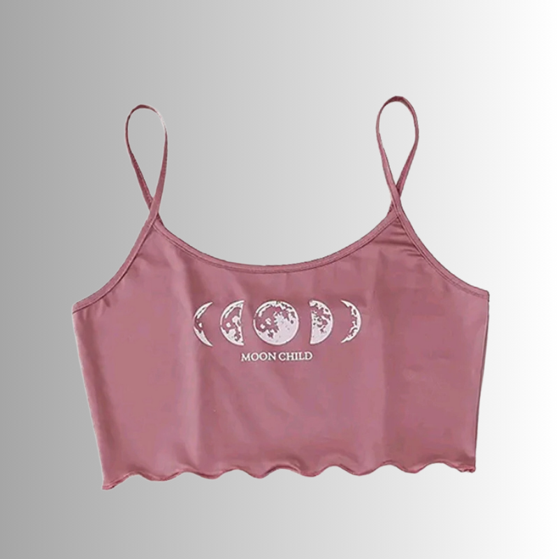 Pijama Feminino Moon Phases - Conjunto Top Cropped e Shorts Fresquinho LooseFit | Tecido Super Macio e Confortável