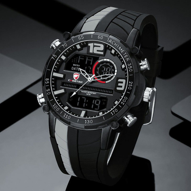 Relógio Masculino CHEETAH DIGITAL - Design Esportivo, Cronógrafo, Mostrador Digital Luminoso, Calendário e à Prova D'água