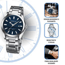 Relógio Masculino CRRJU "Deep Sea" Em Aço Inoxidável, Com movimento de Quartzo e Resistente a Água 30M