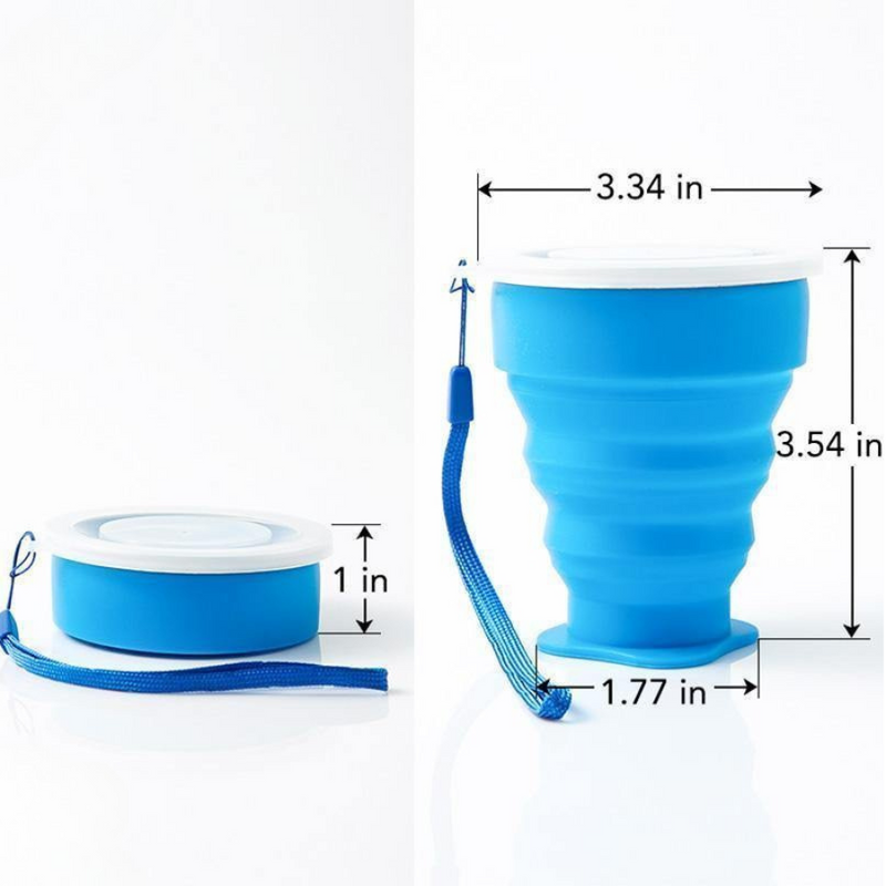 Kit 2 Copos Retráteis em Silicone Dobráveis e Reutilizáveis