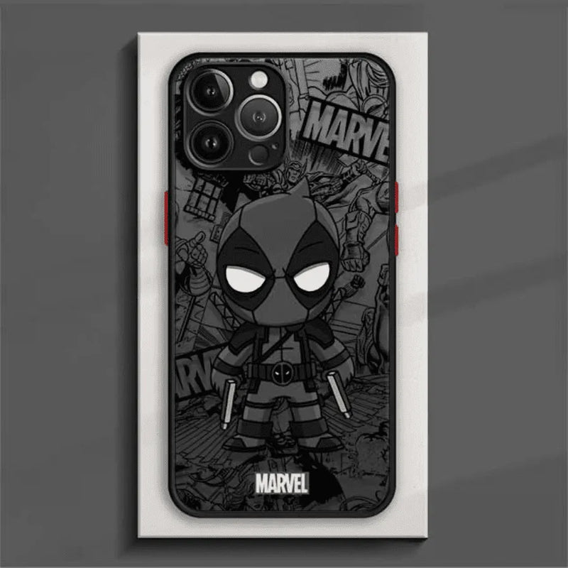 Capinha de Celular para Iphone Marvel Cartoon Black