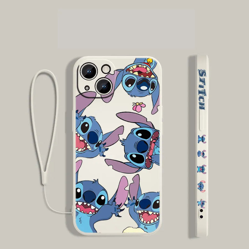Capinha de Celular em Silicone para Iphone com Cordão Disney "Cade O Stich?"