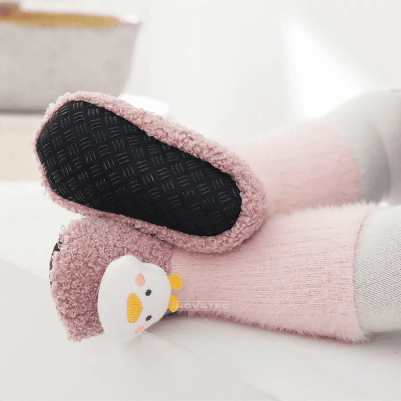 Sapatinho Meia De Inverno "Pezinho  Pelúcia"- Super Confortável, Quentinho e Antiderrapante
