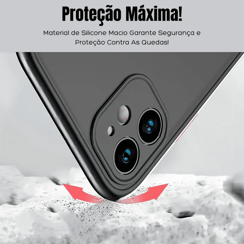 Capinha de Celular para Iphone Matte Translúcida Anti-impacto em Silicone